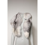 Dolce & Gabbana White Fox Fur Neck Wrap Warmer Winter Scarf MS7121