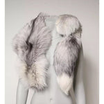 Dolce & Gabbana White Fox Fur Neck Wrap Warmer Winter Scarf MS7121