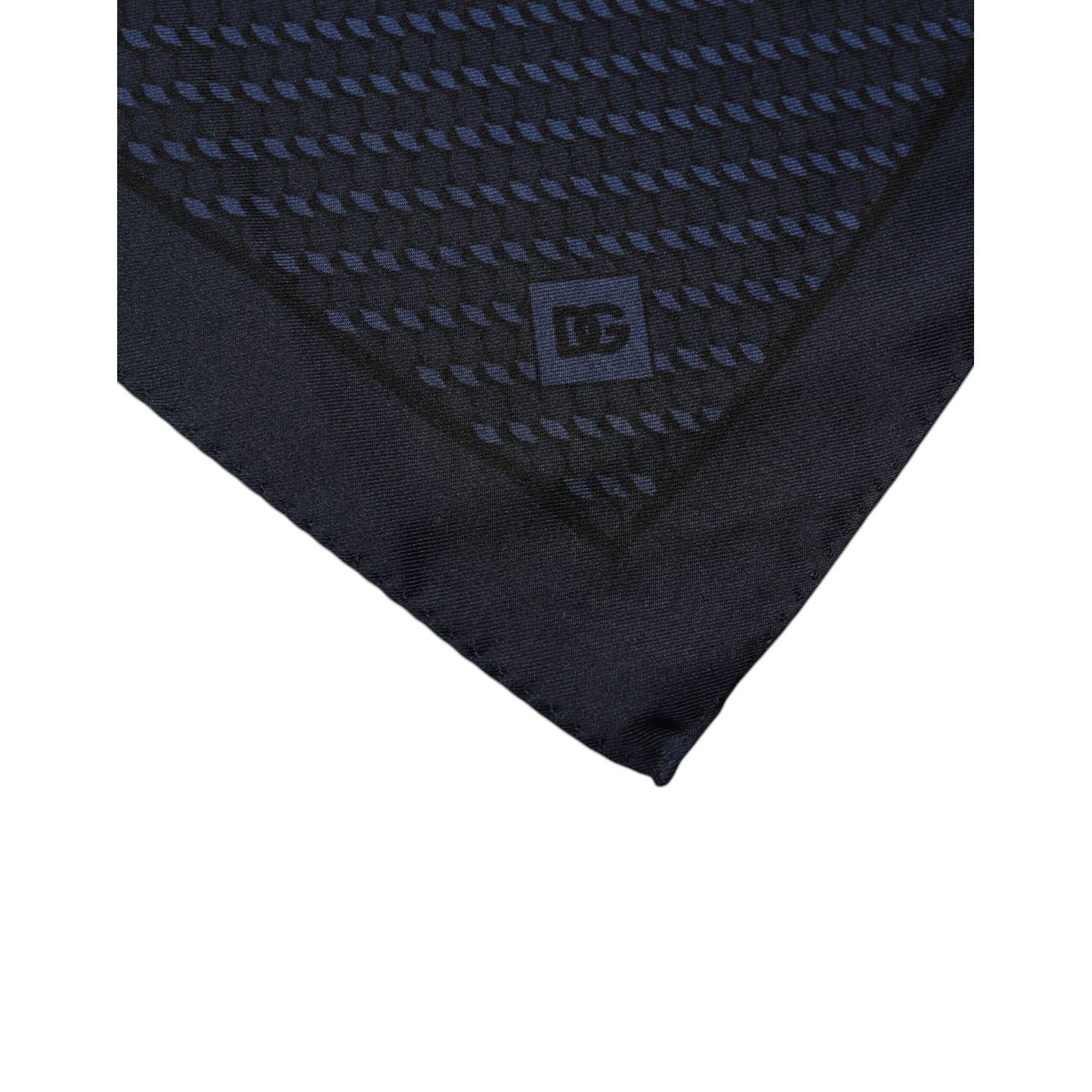 Dolce & Gabbana Dark Blue Fantasy Square Handkerchief Scarf MS7420