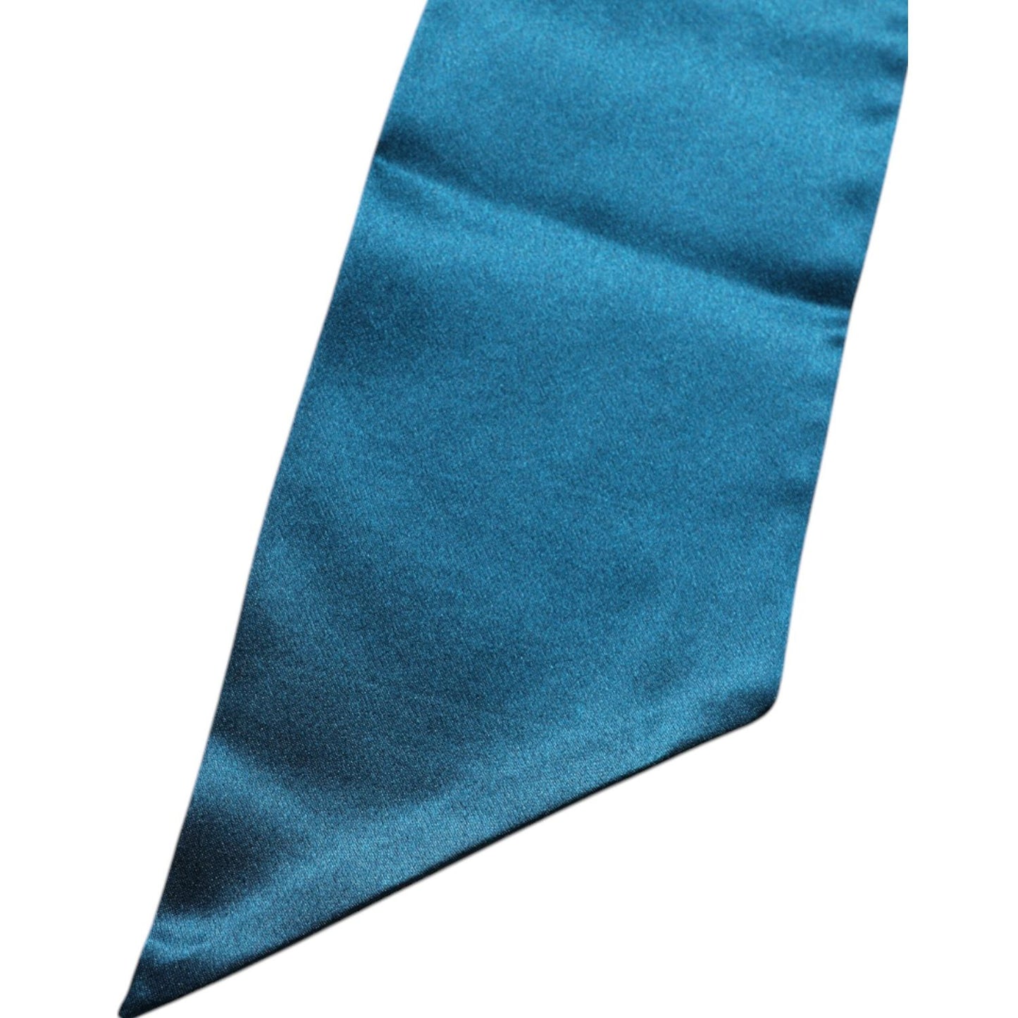 Dolce & Gabbana Dark Green Satin Silk Skinny Foulard Scarf MS7439