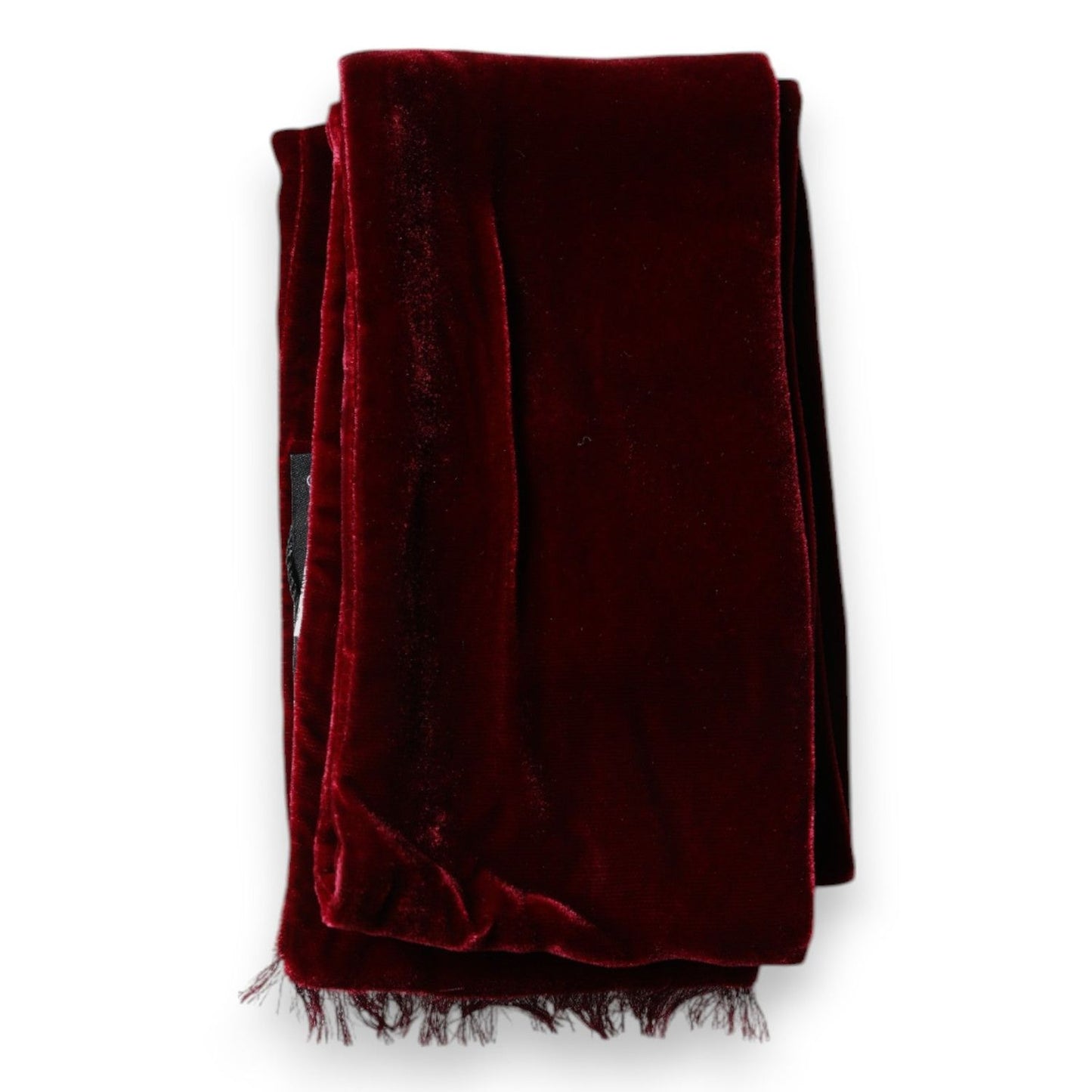 Dolce & Gabbana Maroon Silk Fringes Skinny Neck Wrap Scarf MS7442