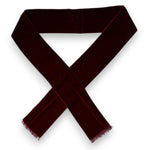 Dolce & Gabbana Maroon Silk Fringes Skinny Neck Wrap Scarf MS7442
