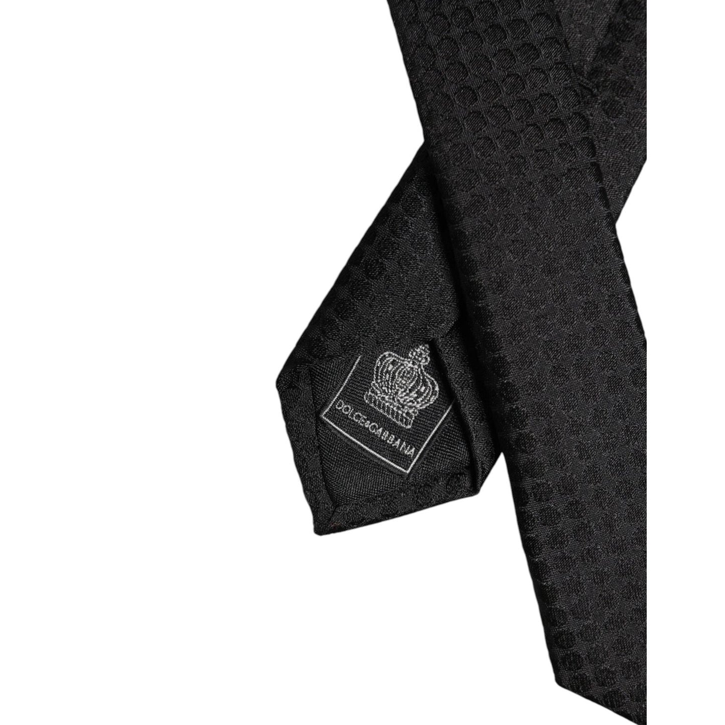 Dolce & Gabbana Black Circles Silk Adjustable Necktie Tie KRA3440