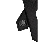 Dolce & Gabbana Black Circles Silk Adjustable Necktie Tie KRA3440