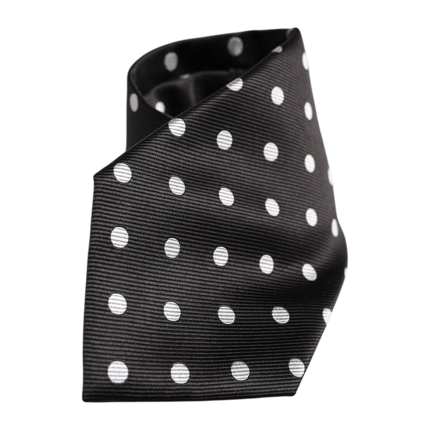 Dolce & Gabbana Black Polka Dots Silk Adjustable Necktie Tie KRA3442