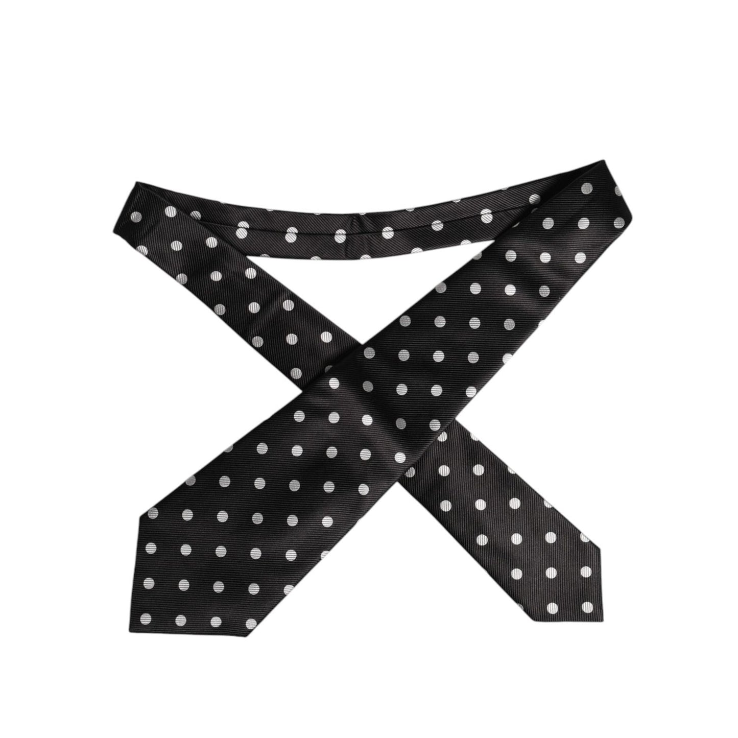 Dolce & Gabbana Black Polka Dots Silk Adjustable Necktie Tie KRA3442