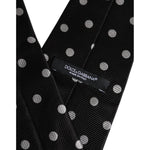 Dolce & Gabbana Black Polka Dots Silk Adjustable Necktie Tie KRA3442
