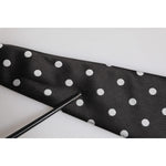 Dolce & Gabbana Black Polka Dots Silk Adjustable Necktie Tie KRA3442