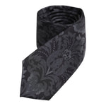 Dolce & Gabbana Black Gray Flower Print Adjustable Necktie Tie KRA3470