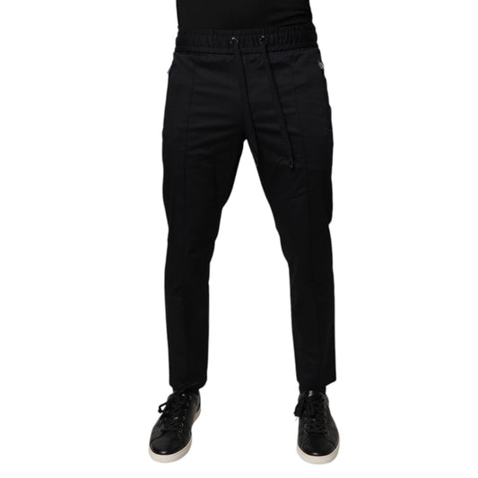 Dolce & Gabbana Dark Blue Cotton Men Jogger Sweatpants Pants