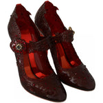 Dolce & Gabbana Red Floral Crystal Heels CINDERELLA Shoes