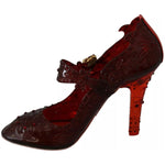 Dolce & Gabbana Red Floral Crystal Heels CINDERELLA Shoes