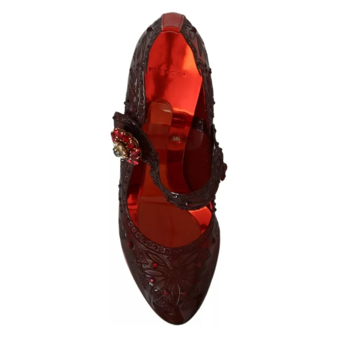 Dolce & Gabbana Red Floral Crystal Heels CINDERELLA Shoes