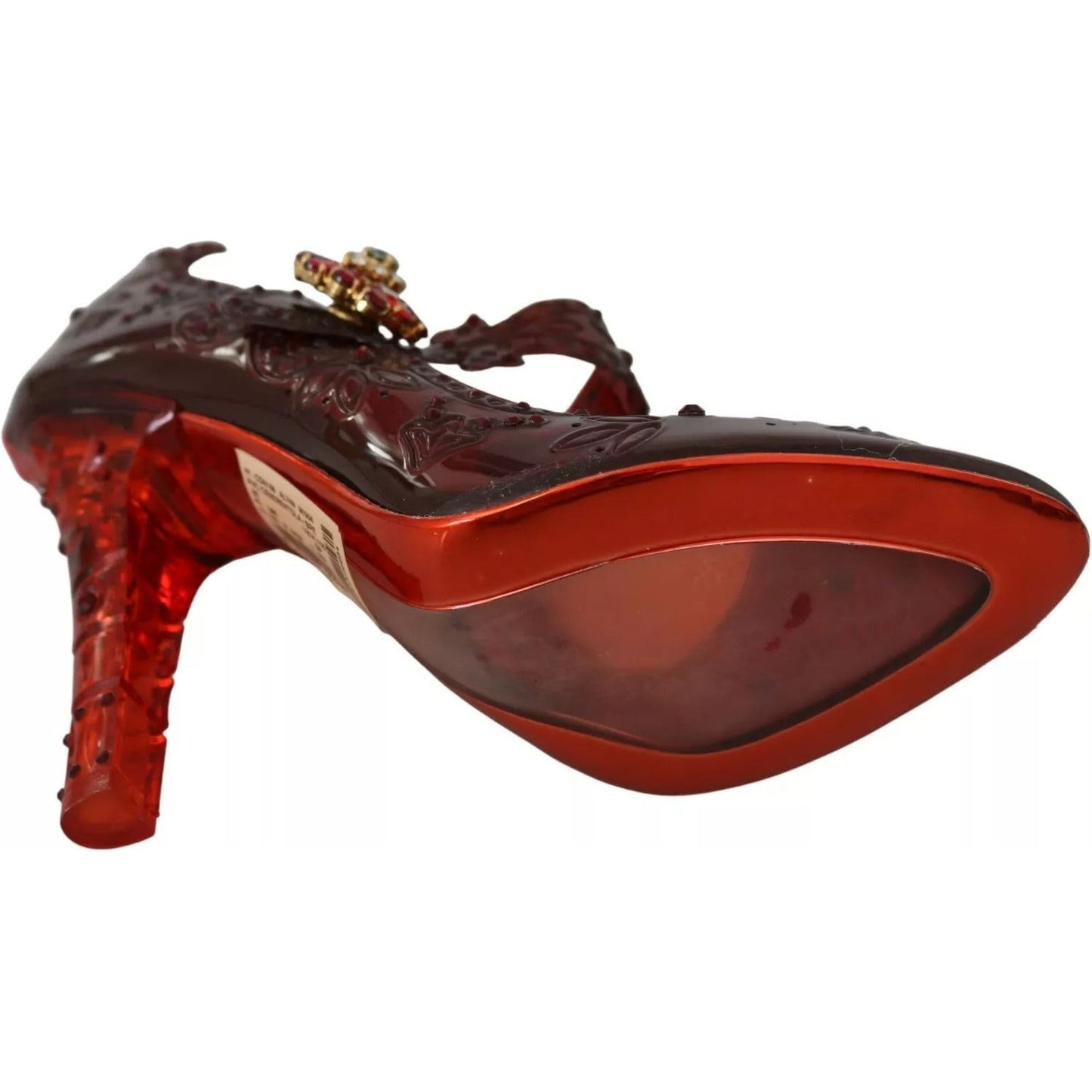 Dolce & Gabbana Red Floral Crystal Heels CINDERELLA Shoes