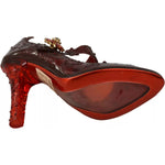 Dolce & Gabbana Red Floral Crystal Heels CINDERELLA Shoes