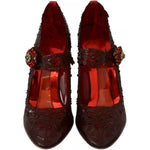 Dolce & Gabbana Red Floral Crystal Heels CINDERELLA Shoes