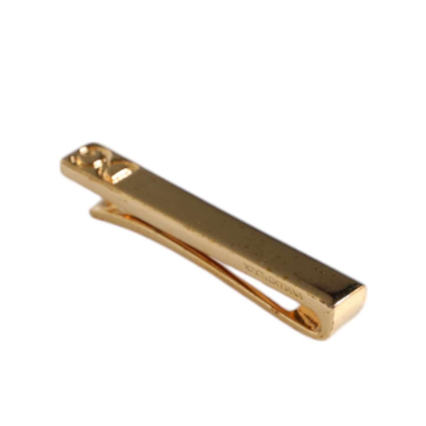 Dolce & Gabbana Gold Tone Brass Crystal Branded Accessory Tie Clip Bar SMY10467