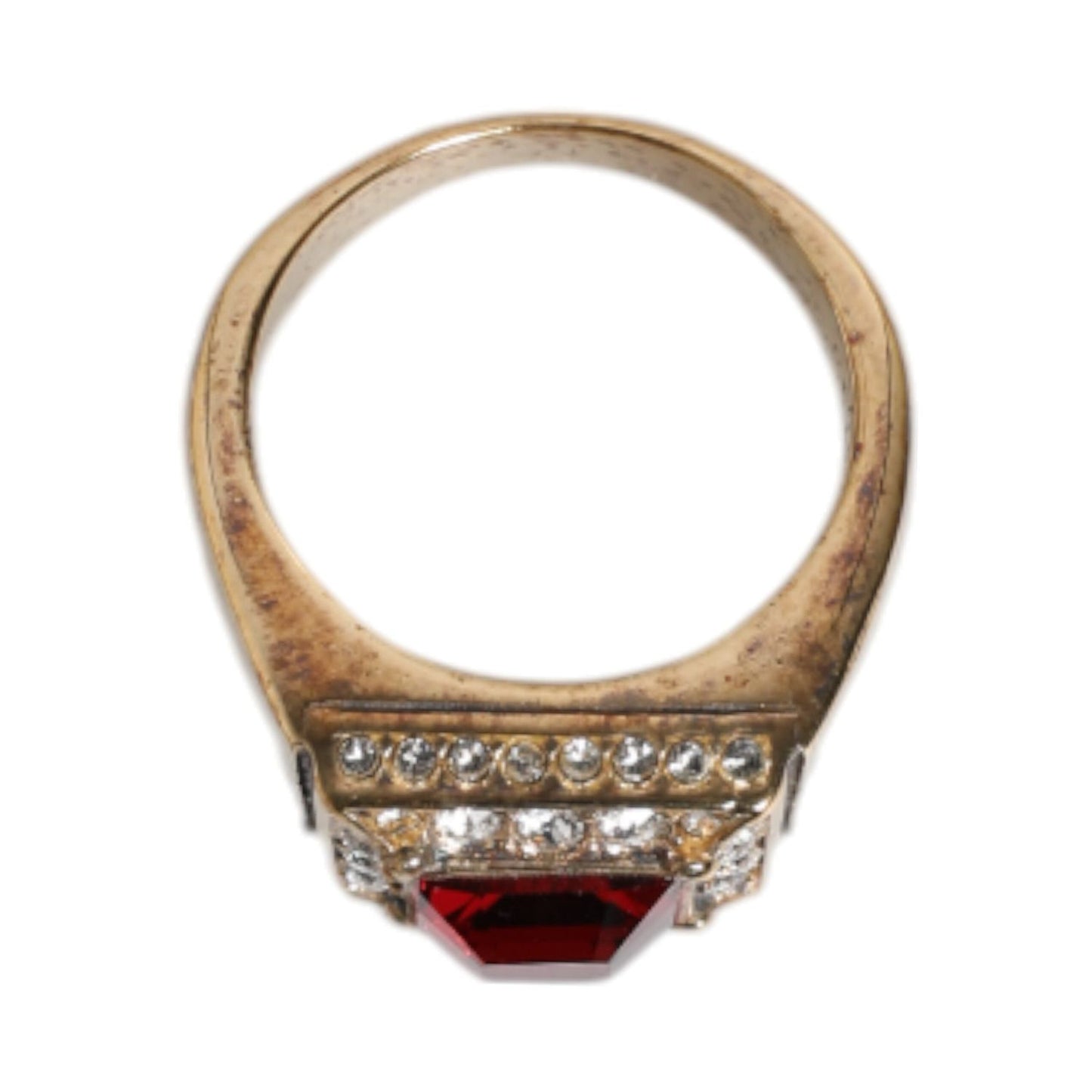 Dolce & Gabbana Gold Tone Sterling Silver 925 Crystals Ring SMY10438-58