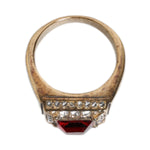 Dolce & Gabbana Gold Tone Sterling Silver 925 Crystals Ring SMY10438-58