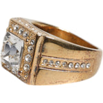 Dolce & Gabbana Gold Tone Sterling Silver 925 Crystals Ring SMY10439-58