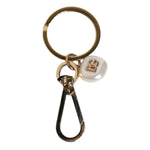 Dolce & Gabbana Chic Gold Brass Faux Pearl Letter Charm Keyring Keychain SMY10441