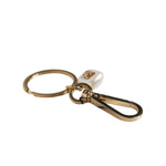 Dolce & Gabbana Chic Gold Brass Faux Pearl Letter Charm Keyring Keychain SMY10441