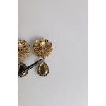 Dolce & Gabbana Purple Flower Pearl Teardrop Crystals Clip On Earrings SMY10471