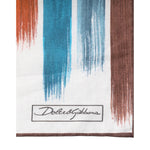 Dolce & Gabbana Multicolor Stripes Cotton Square Foulard Scarf MS7198