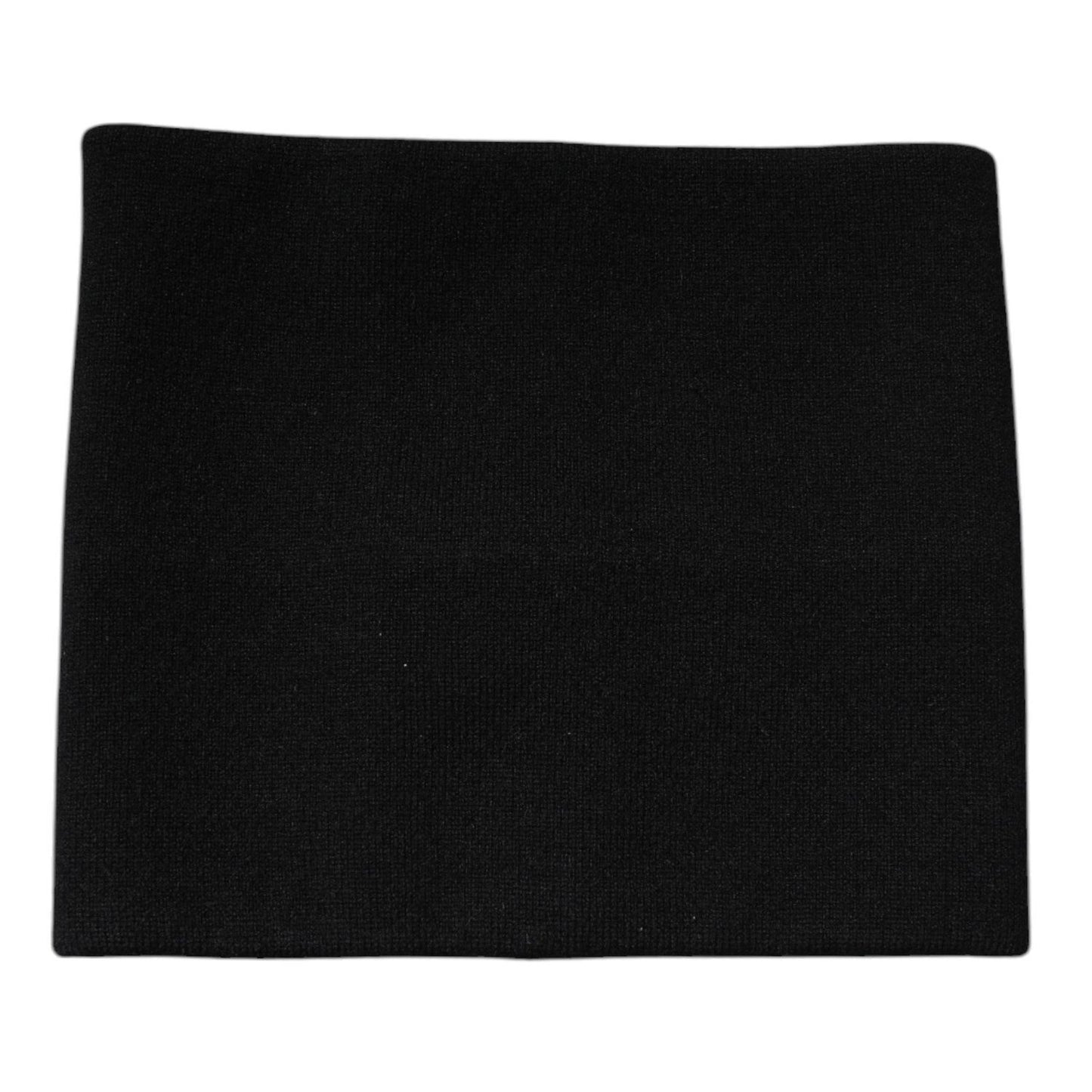Dolce & Gabbana Black Cashmere Knitted Square Handkerchief Scarf MS7347
