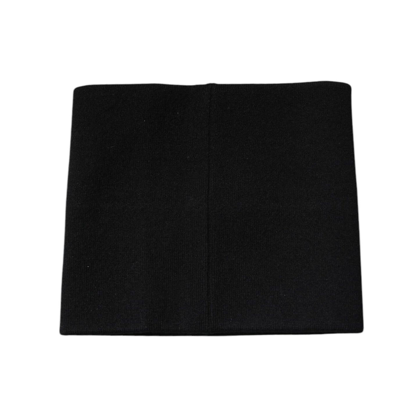 Dolce & Gabbana Black Cashmere Knitted Square Handkerchief Scarf MS7347