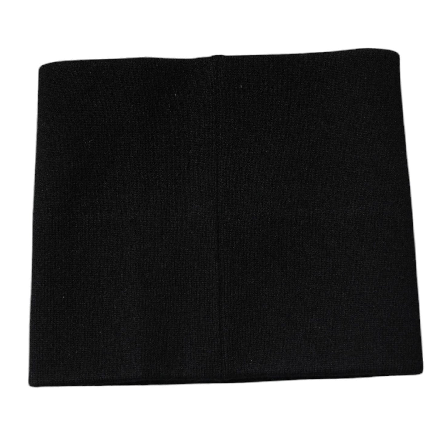 Dolce & Gabbana Black Cashmere Knitted Square Handkerchief Scarf MS7347