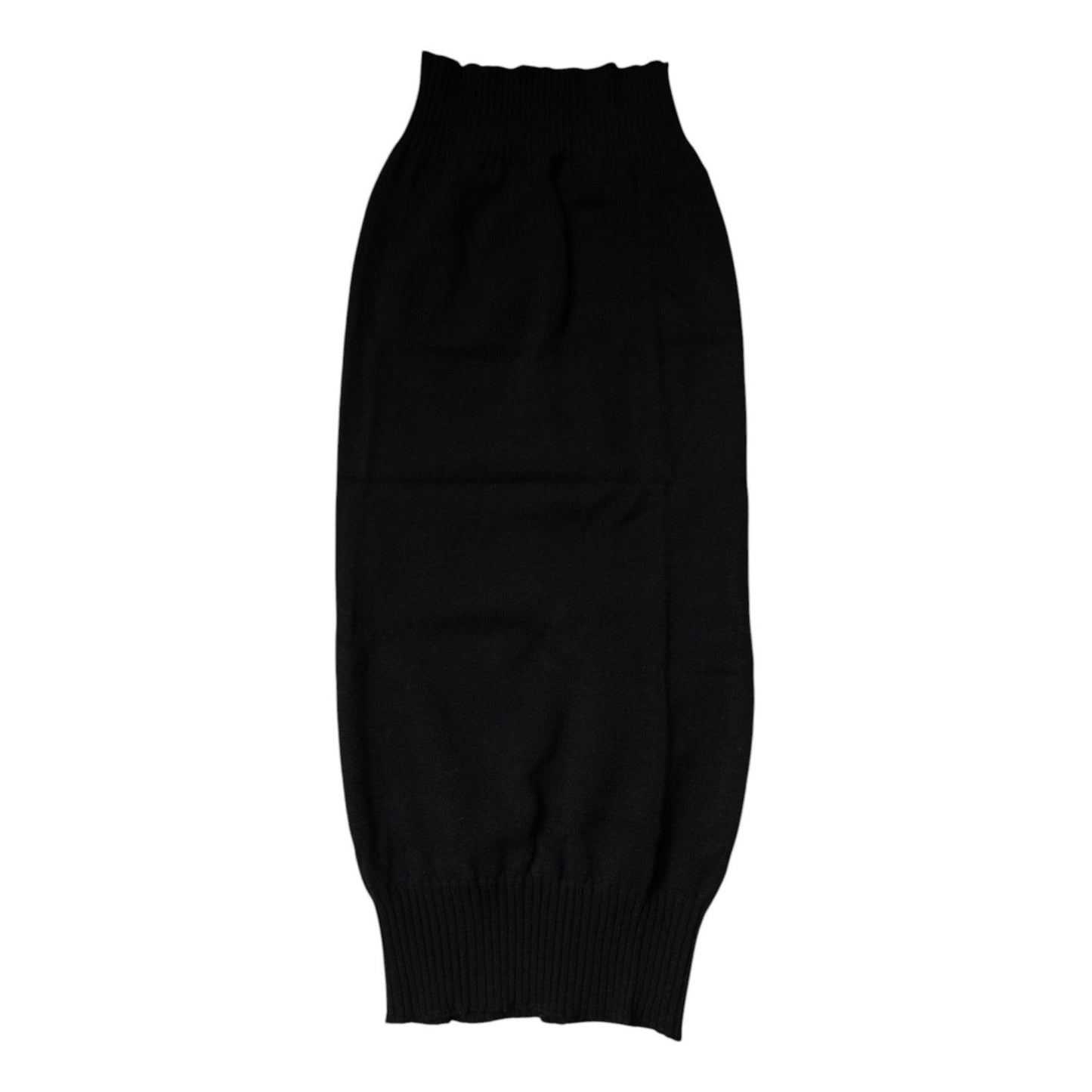 Dolce & Gabbana Black Cashmere Knitted Neck Warmer Foulard Scarf MS7360