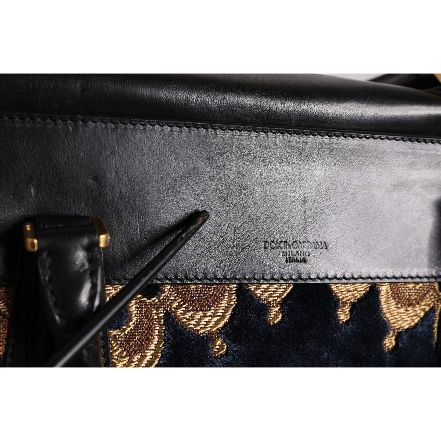 Dolce & Gabbana Black Floral Jacquard Handbag Shoulder Tote Bag BAG4367