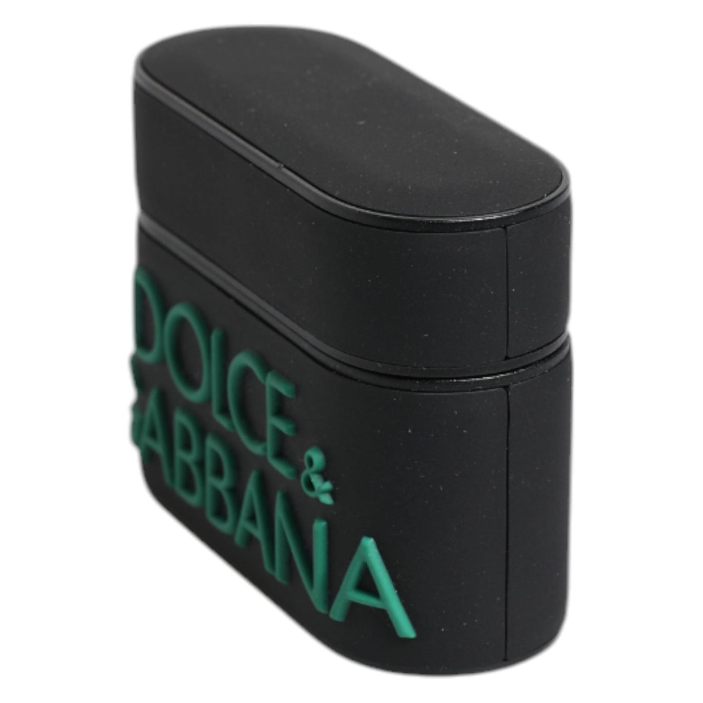 Dolce & Gabbana Black Orange Silicone Embossed Logo Airpods Case SMY10657