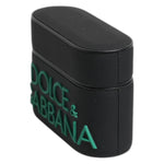 Dolce & Gabbana Black Orange Silicone Embossed Logo Airpods Case SMY10657