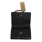 Dolce & Gabbana Black Leather Strap Gold Metal Logo Plaque Airpods Case SMY10693