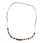 Dolce & Gabbana Black Gold Wooden Beaded Logo Pendant Necklace SMY10687