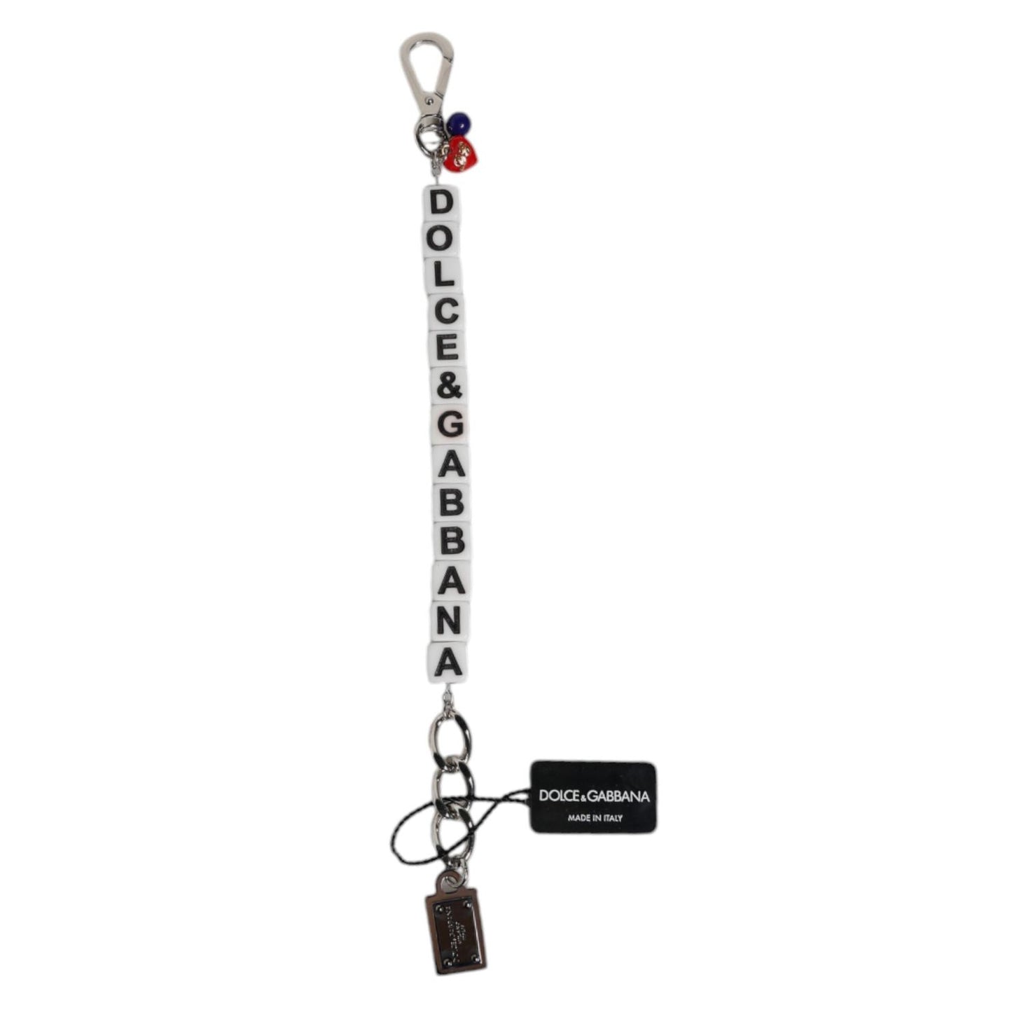 Dolce & Gabbana Silver Brass Chain Dice Logo Embellished Charm Bracelet SMY10684