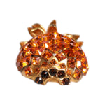 Dolce & Gabbana Gold Brass Pineapple Crystal Jewelry Brooch Pin SMY10516