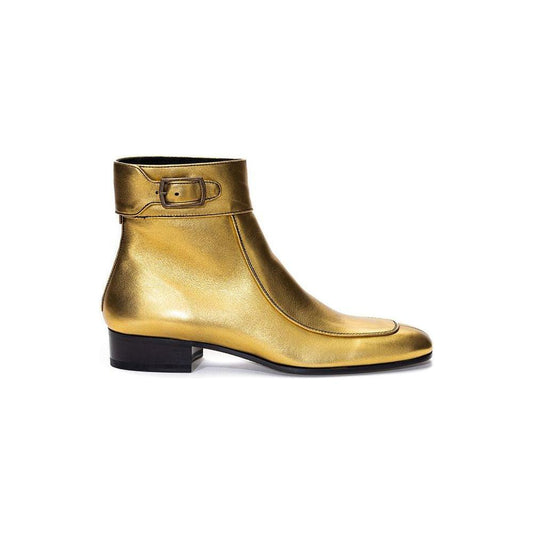 Saint Laurent Gold Leather Boot