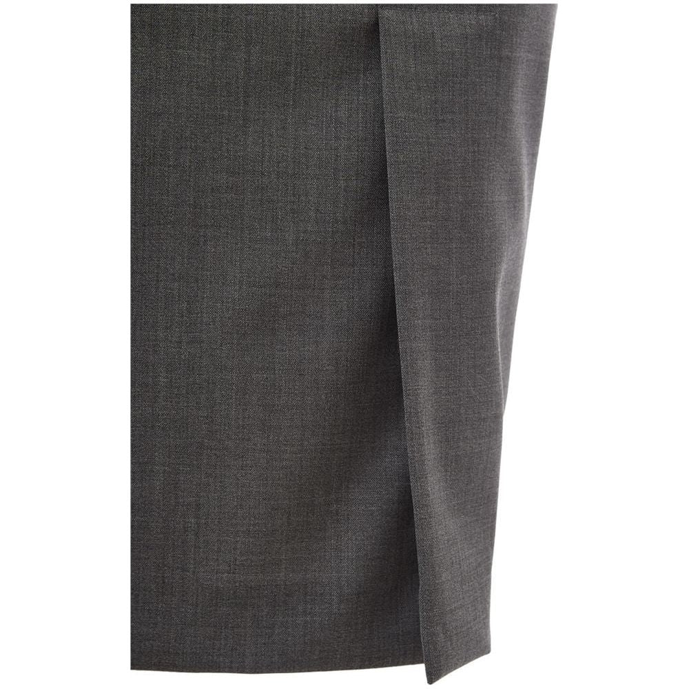 Lardini Chic Gray Wool Pencil Skirt LA-1113662-IT40|S