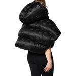 Dolce & Gabbana Black Padded Puffer Hooded Full Zip Cropped Jacket JKT41394-40
