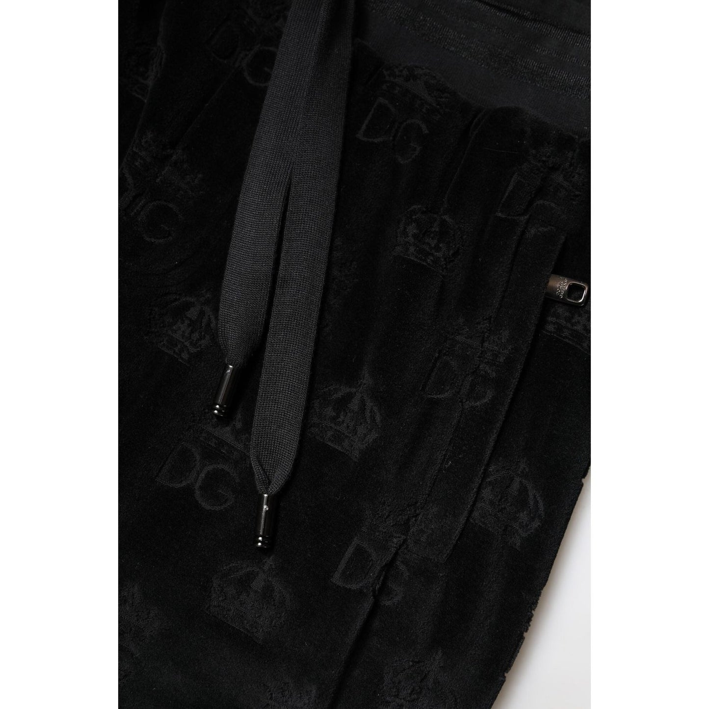 Dolce & Gabbana Black All-Over DG Logo Print Jogger Pants PAN75958-40