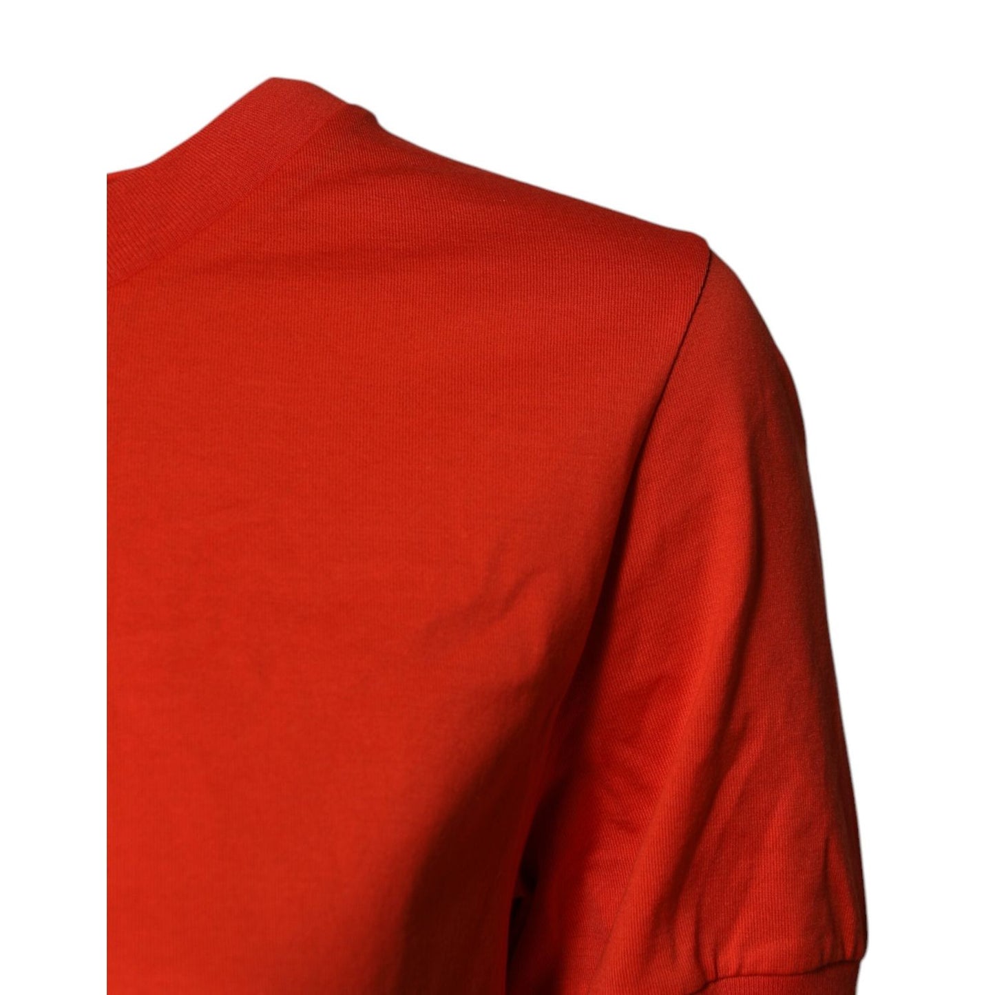 Dolce & Gabbana Red Floral Embroidery Cotton Crew Neck T-shirt TSH87134-44
