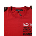 Dolce & Gabbana Red Cotton Graphic Print Crew Neck T-shirt TSH87139-46