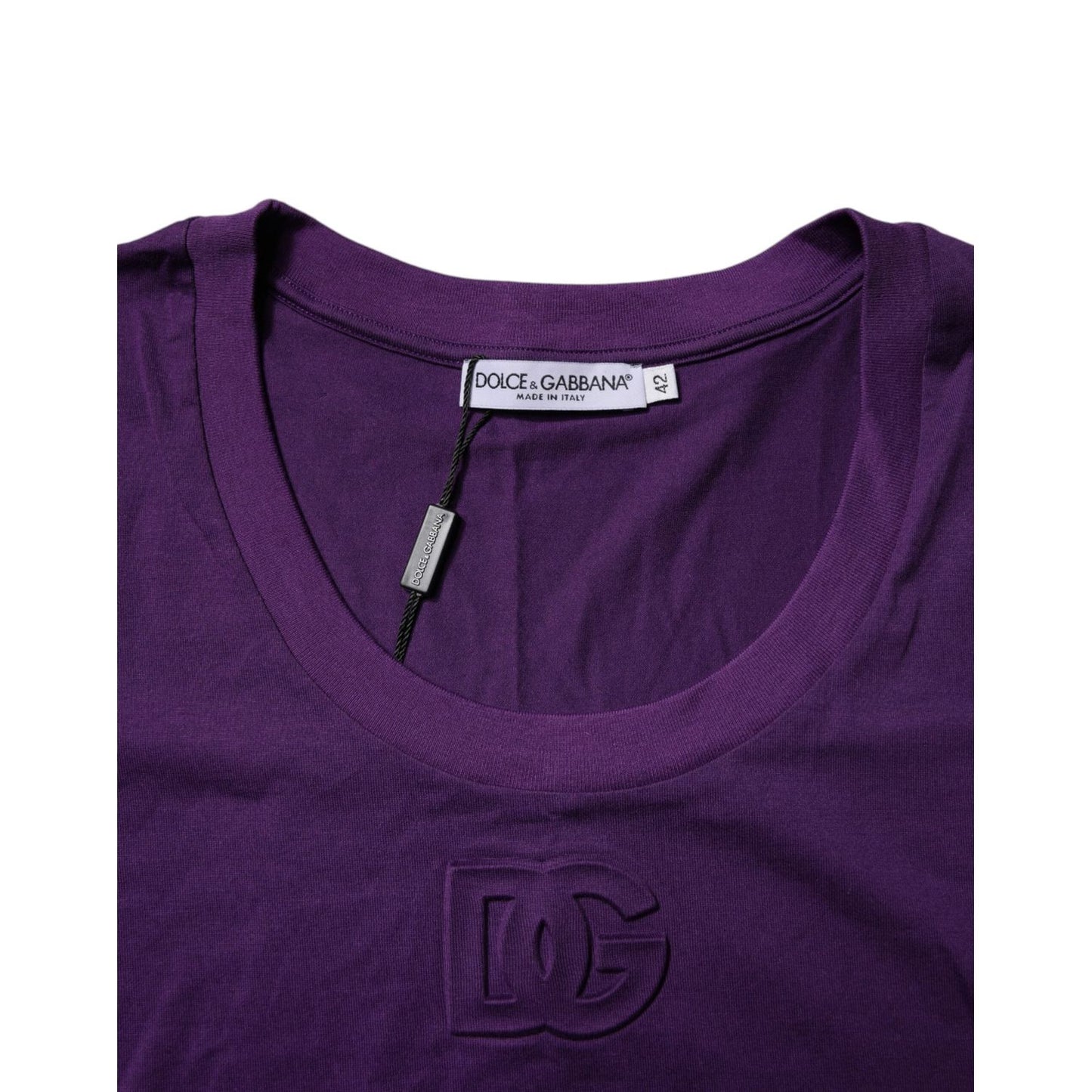 Dolce & Gabbana Violet Cotton Crewneck Short Sleeves T-shirt TSH87153-42