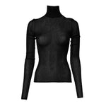 Dolce & Gabbana Black Knit Long Sleeves Turtleneck Slim Top TSH878526-38
