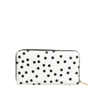 Dolce & Gabbana White Black Striped Leather Zip Around Continental Wallet BAG4609