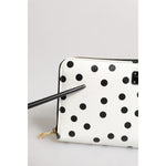 Dolce & Gabbana White Black Striped Leather Zip Around Continental Wallet BAG4609