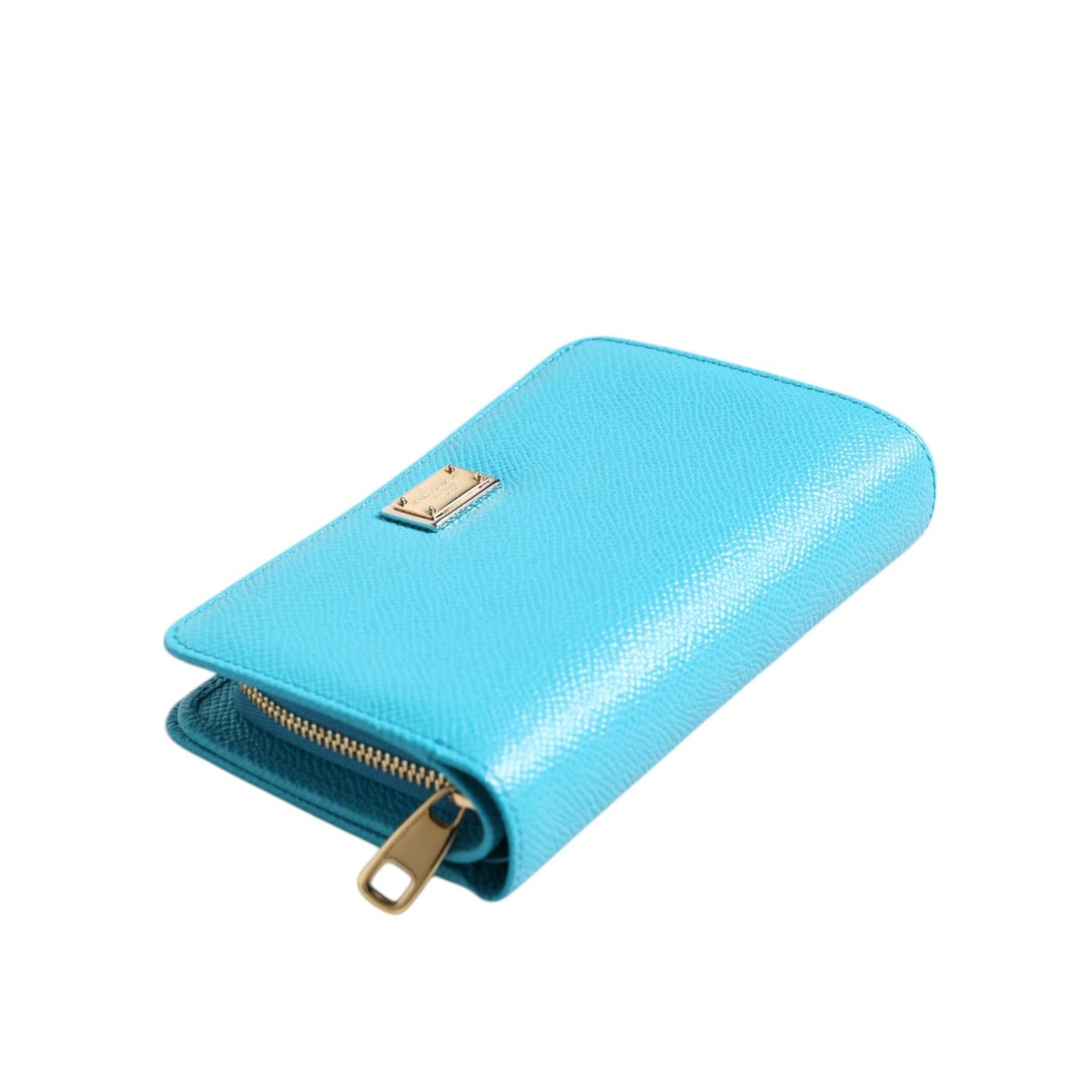 Dolce & Gabbana Light Blue Leather Bifold Continental Clutch Wallet BAG4613